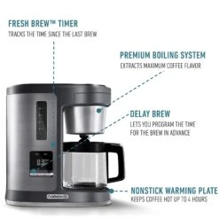 10-Cup Coffee Maker, Dark Stainless Steel -Koffieproducten 10 Cup Coffee Maker2C Dark Stainless Steel 2