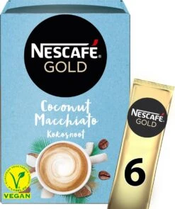 Nescafé Gold Coconut Macchiato Oploskoffie - 6 Doosjes à 6 Zakjes 12 Nescafé Gold Coconut Macchiato Oploskoffie - 6 Doosjes à 6 Zakjes -Koffieproducten 1005x1200