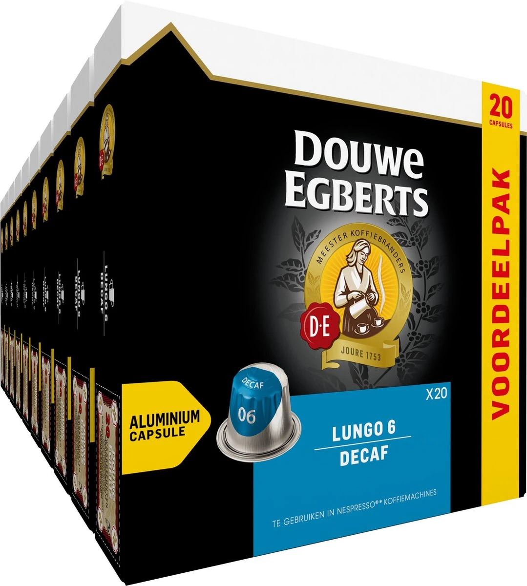 Douwe Egberts Lungo Decaf (6) - 10 X 20 Koffiecups 3 Douwe Egberts Lungo Decaf (6) - 10 X 20 Koffiecups