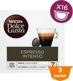 Nescafé Dolce Gusto Espresso Intenso Cups - 3 X 16 Stuks 9 Nescafé Dolce Gusto Espresso Intenso Cups - 3 X 16 Stuks -Koffieproducten 1082x1200