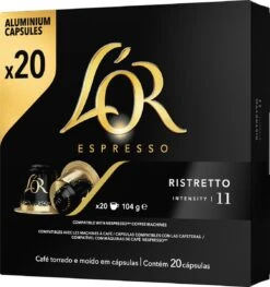 L'OR Espresso Ristretto Koffiecups - Intensiteit 11/12 - 10 X 20 Capsules -Koffieproducten 1128x1200