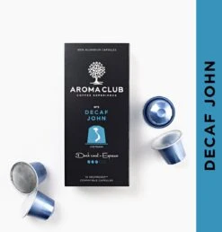 Aroma Club - Nespresso Compatible Capsules (120 St.) - No. 5 Decaf John - Intensiteit 3/5 - Decaf - 100% Aluminium Koffiecups 12 Aroma Club - Nespresso Compatible Capsules (120 St.) - No. 5 Decaf John - Intensiteit 3/5 - Decaf - 100% Aluminium Koffiecups -Koffieproducten 1149x1200