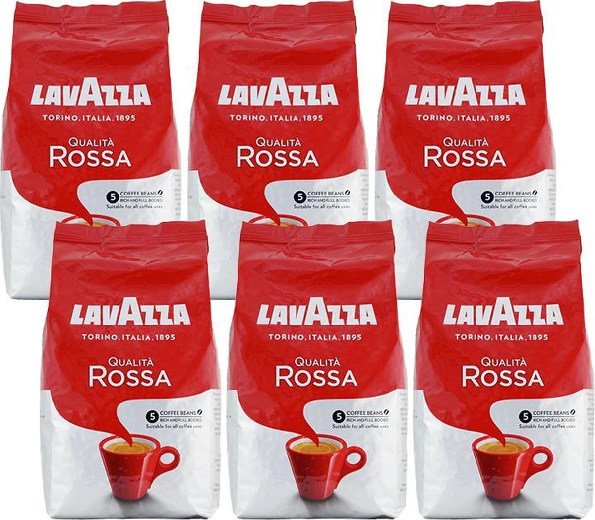Lavazza Qualita Rossa Koffiebonen - 6x1KG 6 Lavazza Qualita Rossa Koffiebonen - 6x1KG - Afbeelding 4