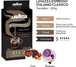Lavazza Espresso Italiano Classico Gemalen / Filterkoffie - 8 X 250 Gram 10 Lavazza Espresso Italiano Classico Gemalen / Filterkoffie - 8 X 250 Gram -Koffieproducten 1200x1053 1