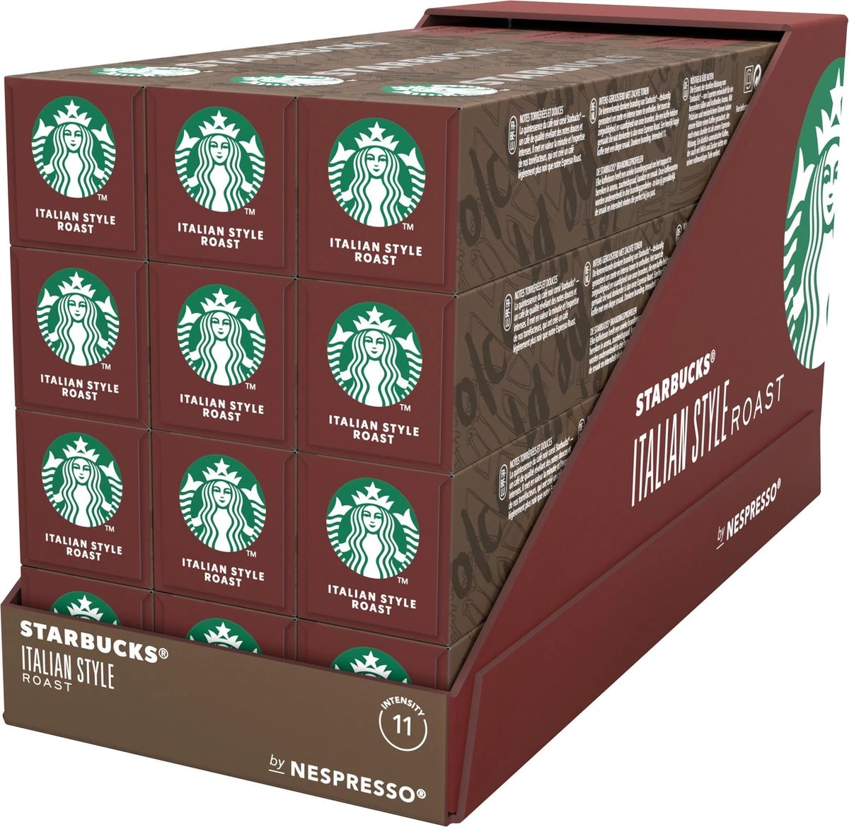 Starbucks By Nespresso Capsules Italian Roast - 12 Doosjes à 10 Koffiecups 3 Starbucks By Nespresso Capsules Italian Roast - 12 Doosjes à 10 Koffiecups