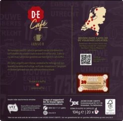 Douwe Egberts D.E Café Lungo Koffiecups - Intesiteit 8/12 - 10 X 20 Capsules 13 Douwe Egberts D.E Café Lungo Koffiecups - Intesiteit 8/12 - 10 X 20 Capsules -Koffieproducten 1200x1186 7