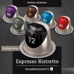 Douwe Egberts Espresso Ristretto (12) - 10 X 20 Koffiecups 12 Douwe Egberts Espresso Ristretto (12) - 10 X 20 Koffiecups -Koffieproducten 1200x1200 124