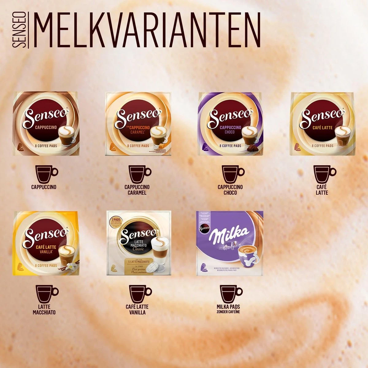 Senseo Milka Pads - 4 X 8 Pads - Warme Chocolademelk 5 Senseo Milka Pads - 4 X 8 Pads - Warme Chocolademelk - Afbeelding 3
