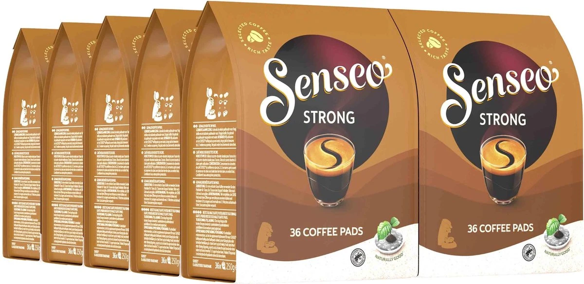 Senseo Strong Koffiepads - 7/9 Intensiteit - 10 X 36 Pads 3 Senseo Strong Koffiepads - 7/9 Intensiteit - 10 X 36 Pads