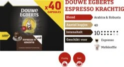 Douwe Egberts Espresso Krachtig (10) - 5 X 40 Koffiecups 16 Douwe Egberts Espresso Krachtig (10) - 5 X 40 Koffiecups -Koffieproducten 1200x653
