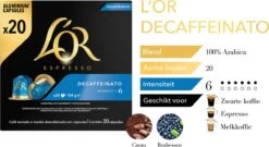 L'OR Espresso Decaffeinato (6) - 10 X 20 Koffiecups 17 L'OR Espresso Decaffeinato (6) - 10 X 20 Koffiecups -Koffieproducten 1200x656 2