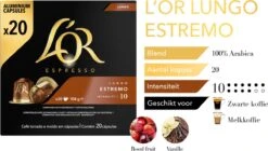 L'OR Lungo Estremo (10) - 10 X 20 Koffiecups 17 L'OR Lungo Estremo (10) - 10 X 20 Koffiecups -Koffieproducten 1200x678 1