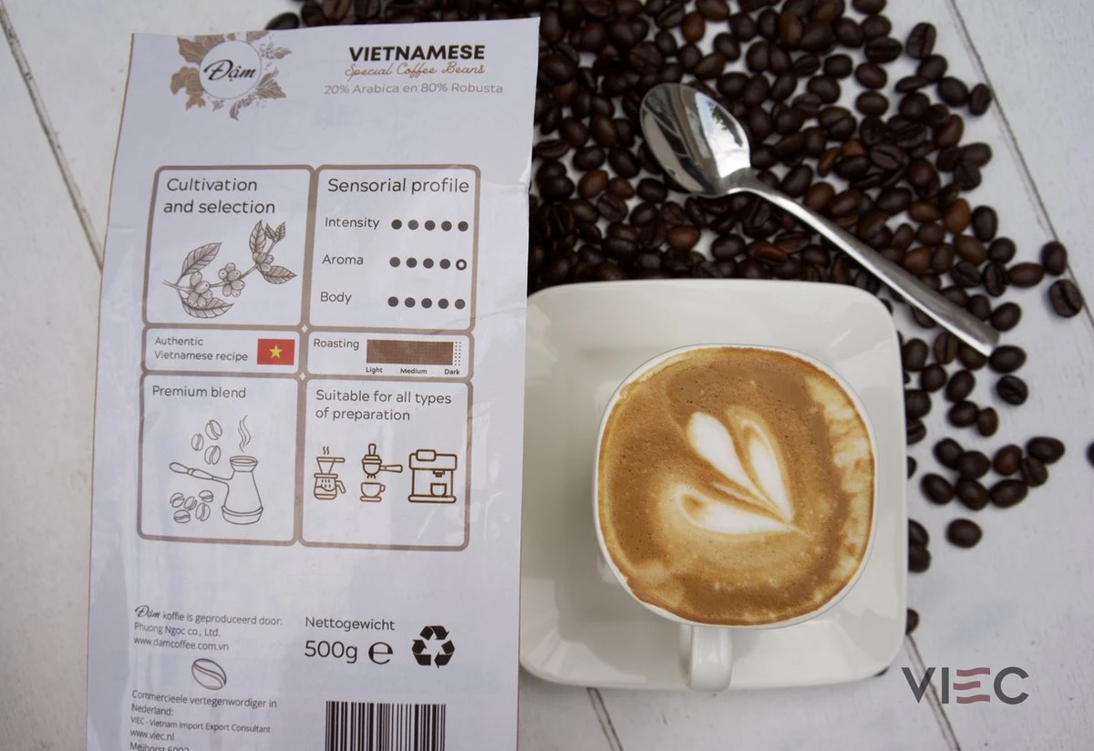 Vietnamese Dark Roast Koffiebonen 500g | 20% Arabica - 80% Robusta | DAM Koffie 6 Vietnamese Dark Roast Koffiebonen 500g | 20% Arabica - 80% Robusta | DAM Koffie - Afbeelding 4