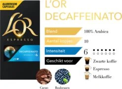 L'OR Espresso Decaffeinato Koffiecups - Intensiteit 6/12 - 10 X 10 Capsules 19 L'OR Espresso Decaffeinato Koffiecups - Intensiteit 6/12 - 10 X 10 Capsules -Koffieproducten 1200x868