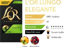 L'OR Lungo Elegante Koffiecups - Intensiteit 6/12 - 10 X 10 Capsules 18 L'OR Lungo Elegante Koffiecups - Intensiteit 6/12 - 10 X 10 Capsules -Koffieproducten 1200x893