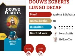 Douwe Egberts Lungo Decaf Koffiecups - Intensiteit 6/12 - 10 X 10 Capsules 15 Douwe Egberts Lungo Decaf Koffiecups - Intensiteit 6/12 - 10 X 10 Capsules -Koffieproducten 1200x895