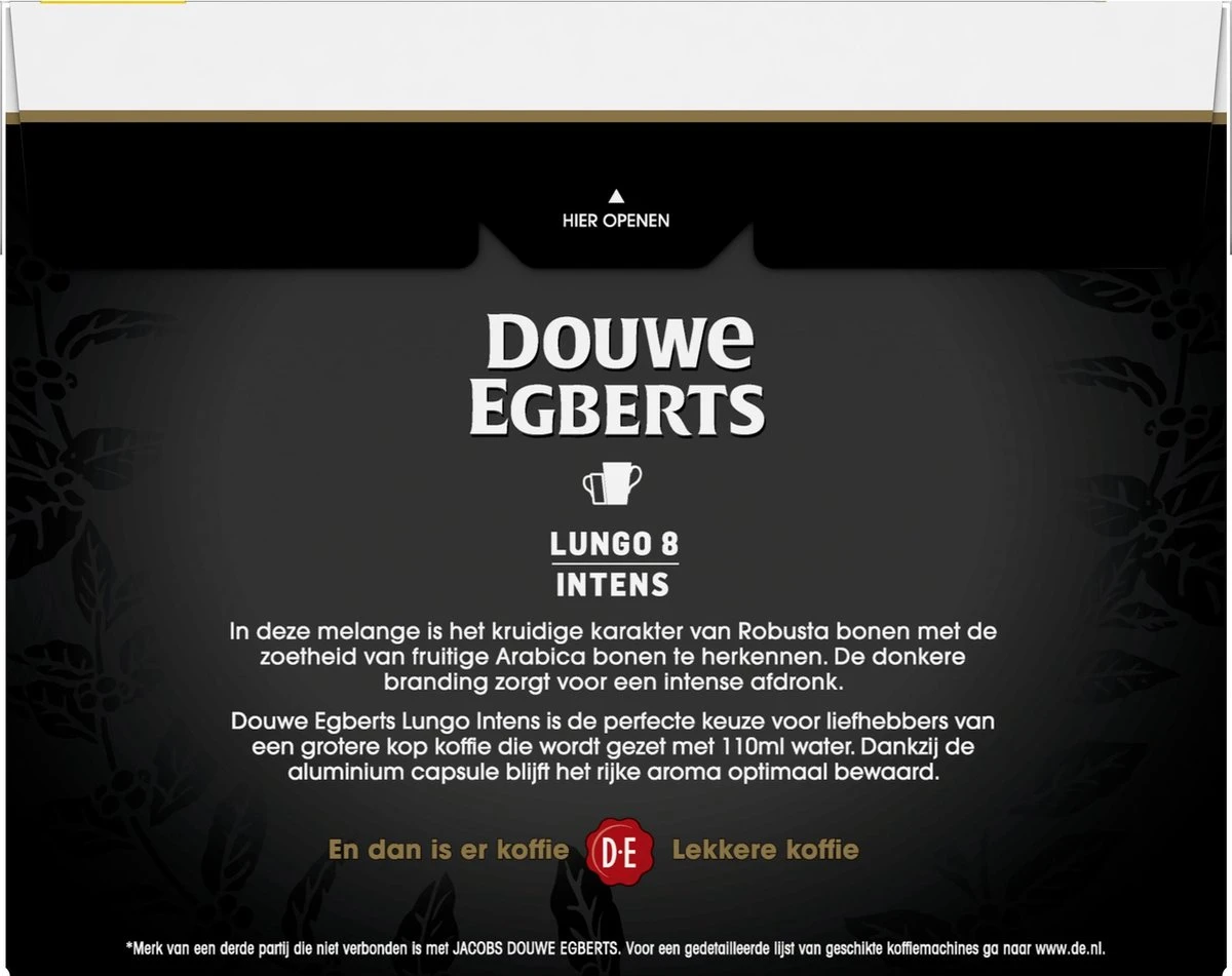 Douwe Egberts Lungo Intens (8) - 5 X 40 Koffiecups 5 Douwe Egberts Lungo Intens (8) - 5 X 40 Koffiecups - Afbeelding 3