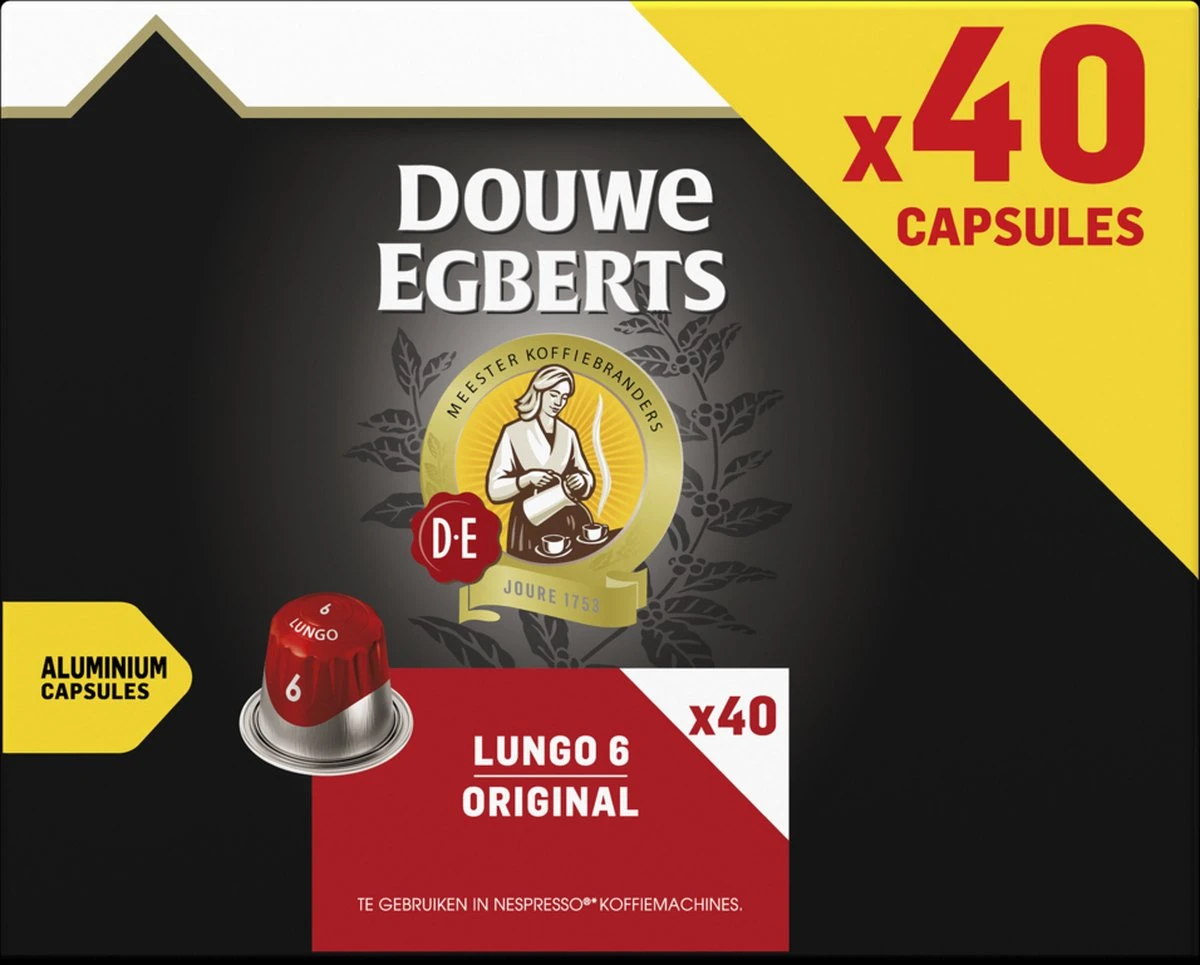 Douwe Egberts Lungo Original Koffiecups (6) - 5 X 40 Koffiecups 7 Douwe Egberts Lungo Original Koffiecups (6) - 5 X 40 Koffiecups - Afbeelding 5