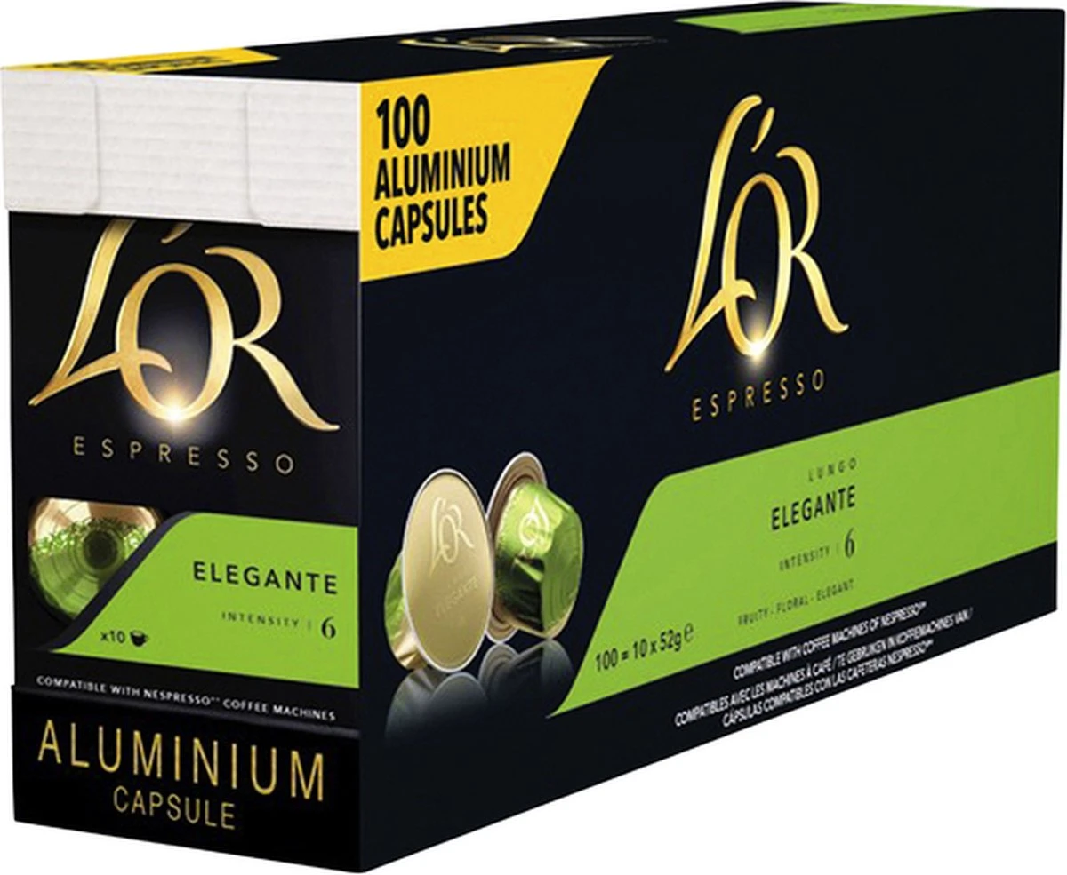 Koffiecups L'Or Espresso Lungo Elegante 100st 3 Koffiecups L'Or Espresso Lungo Elegante 100st