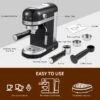 1350W 2 Cup Black Espresso Machine 20 Bar Compact Coffee Maker -Koffieproducten 1350W 2 Cup Black Espresso Machine 20 Bar Compact Coffee Maker