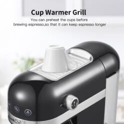 1350W 2 Cup Black Espresso Machine 20 Bar Compact Coffee Maker 12 1350W 2 Cup Black Espresso Machine 20 Bar Compact Coffee Maker -Koffieproducten 1350W 2 Cup Black Espresso Machine 20 Bar Compact Coffee Maker 3