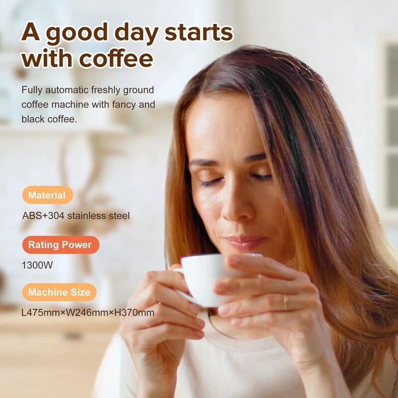 15 Bar Fully Automatic Freshly Ground Coffee Machine With Fancy And Black Coffee, Double Boilers, Bevel Gear Grinder System 10 15 Bar Fully Automatic Freshly Ground Coffee Machine With Fancy And Black Coffee, Double Boilers, Bevel Gear Grinder System - Afbeelding 8