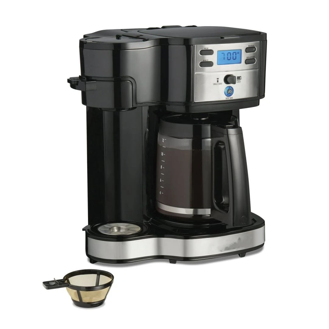 2-Way Programmable Coffee Maker, Single-Serve Or 12 Cups, Black 4 2-Way Programmable Coffee Maker, Single-Serve Or 12 Cups, Black - Afbeelding 2