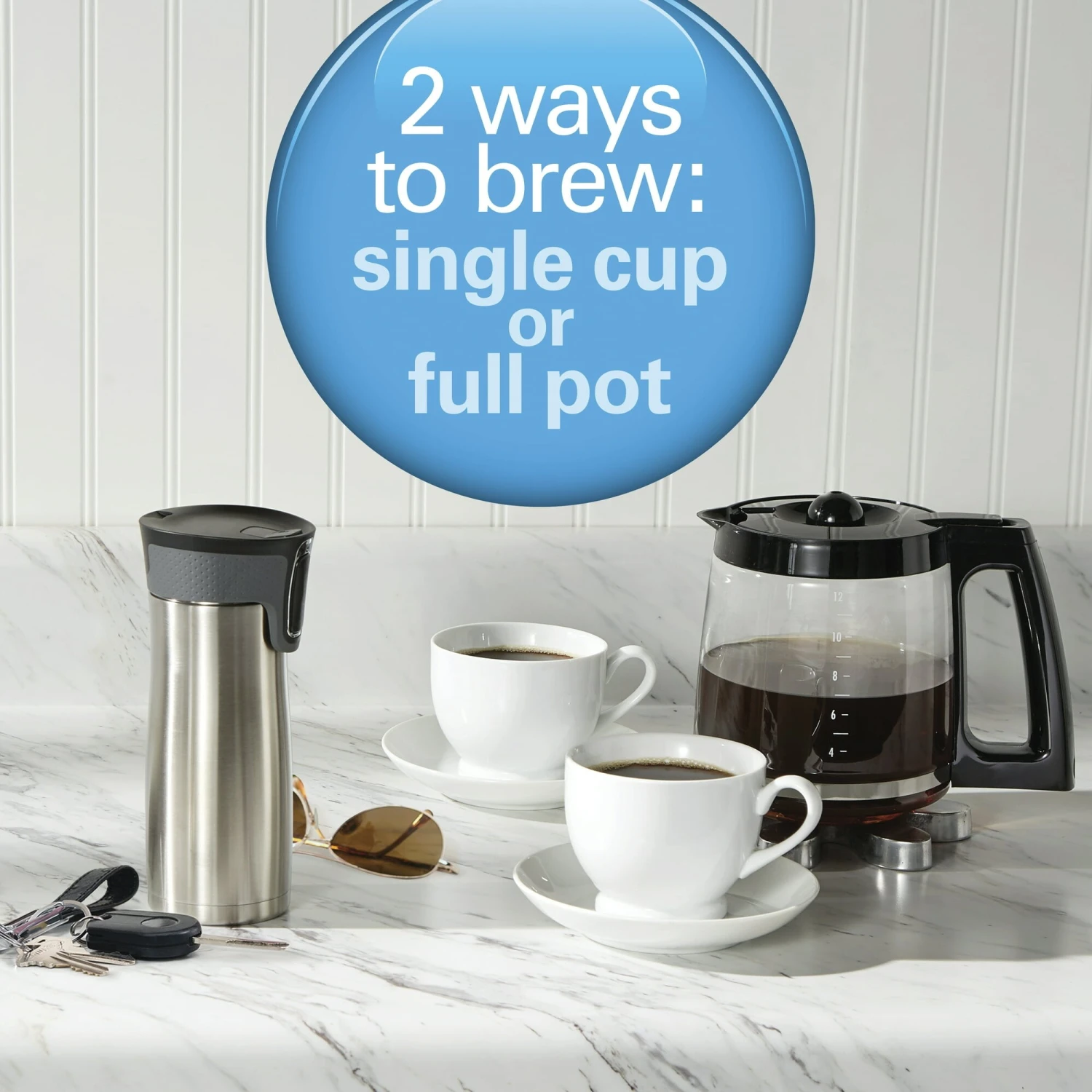 2-Way Programmable Coffee Maker, Single-Serve Or 12 Cups, Black 5 2-Way Programmable Coffee Maker, Single-Serve Or 12 Cups, Black - Afbeelding 3