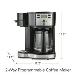 2-Way Programmable Coffee Maker, Single-Serve Or 12 Cups, Black 11 2-Way Programmable Coffee Maker, Single-Serve Or 12 Cups, Black -Koffieproducten 2 Way Programmable Coffee Maker2C Single Serve or 12 Cups2C Black 4