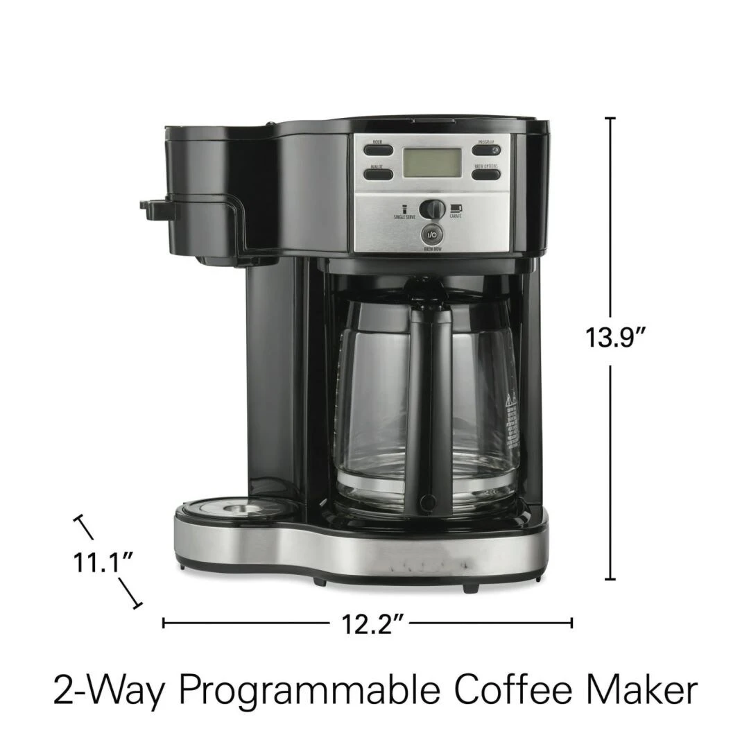 2-Way Programmable Coffee Maker, Single-Serve Or 12 Cups, Black 7 2-Way Programmable Coffee Maker, Single-Serve Or 12 Cups, Black - Afbeelding 5