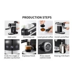 20 Bar High-Performance Espresso Machine With Detachable Water Tank And Thermo Block System 27 20 Bar High-Performance Espresso Machine With Detachable Water Tank And Thermo Block System -Koffieproducten 20 Bar High Performance Espresso Machine with Detachable Water Tank and Thermo Block System 10