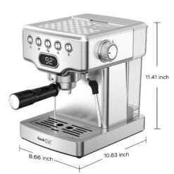 20-bar Semi Automatic Espresso Machine In Stainless Steel With Milk Frother For Latte,1.8L Water Tank 18 20-bar Semi Automatic Espresso Machine In Stainless Steel With Milk Frother For Latte,1.8L Water Tank -Koffieproducten 20 bar Semi Automatic Espresso Machine in Stainless Steel with milk frother for latte2C1.8L Water Tank 6