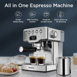 20 Bar Espresso Machine With Milk Frother For Latte