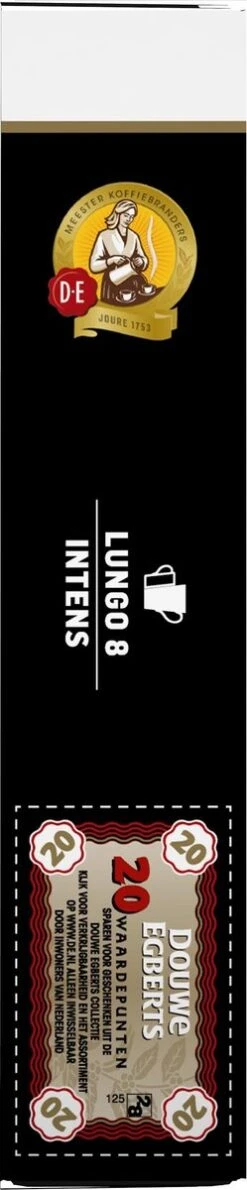 Douwe Egberts Lungo Intens Koffiecups - Intensiteit 8/12 - 10 X 20 Capsules 20 Douwe Egberts Lungo Intens Koffiecups - Intensiteit 8/12 - 10 X 20 Capsules -Koffieproducten 249x1200 1