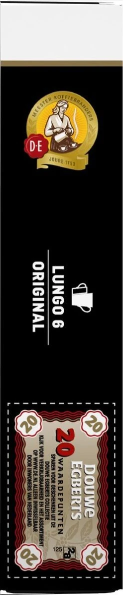 Douwe Egberts Lungo Original Koffiecups - Intensiteit 6/12 - 10 X 20 Capsules 18 Douwe Egberts Lungo Original Koffiecups - Intensiteit 6/12 - 10 X 20 Capsules -Koffieproducten 249x1200 2