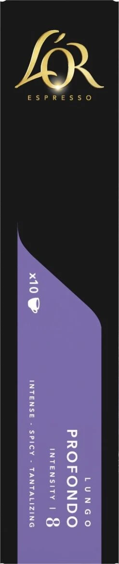 L'OR Lungo Profondo Koffiecups - Intensiteit 8/12 - 10 X 10 Capsules 16 L'OR Lungo Profondo Koffiecups - Intensiteit 8/12 - 10 X 10 Capsules -Koffieproducten 255x1200 13