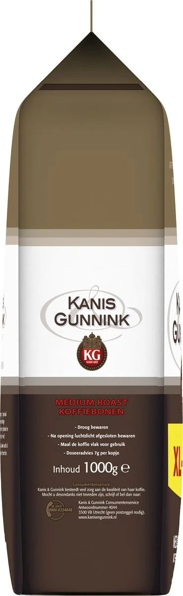 Kanis & Gunnink Medium Roast Koffiebonen - 4 X 1000 Gram - Voordeelverpakking 5 Kanis & Gunnink Medium Roast Koffiebonen - 4 X 1000 Gram - Voordeelverpakking - Afbeelding 3
