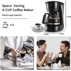 4 Cup Automatic Drip Coffee Maker One Button Control -Koffieproducten 4 Cup Automatic Drip Coffee Maker One Button Control 2