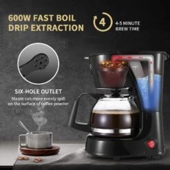 4 Cup Automatic Drip Coffee Maker One Button Control -Koffieproducten 4 Cup Automatic Drip Coffee Maker One Button Control 4