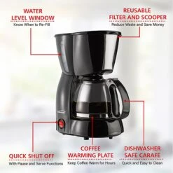 4 Cup Coffee Maker In Black -Koffieproducten 4 Cup Coffee Maker in Black 3