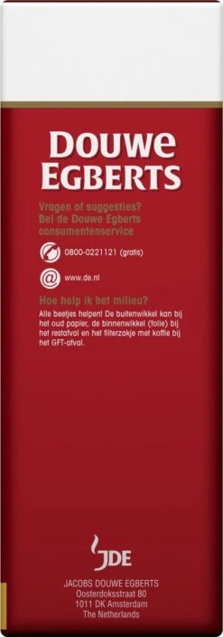 Douwe Egberts Aroma Rood Grove Maling Filterkoffie - 6 X 500 Gram -Koffieproducten 421x1200 1
