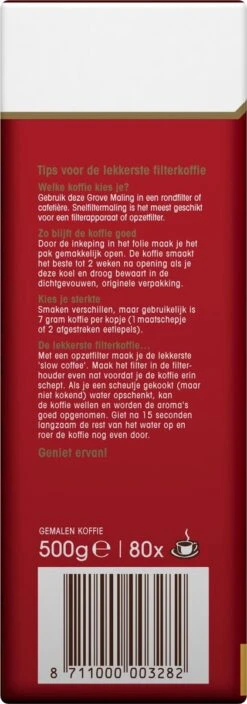 Douwe Egberts Aroma Rood Grove Maling Filterkoffie - 6 X 500 Gram -Koffieproducten 421x1200