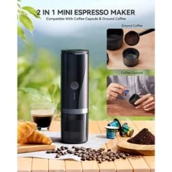 5 Cups Portable Espresso Machine Coffee Maker With Fast Heating Fit For NS Capsule -Koffieproducten 5 Cups Stainless Steel Portable Espresso Machine Coffee Maker with Fast Heating Fit for NS Capsule 5