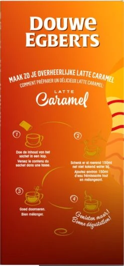 Douwe Egberts Verwenkoffie Latte Caramel Oploskoffie - 5 X 8 Zakjes -Koffieproducten 559x1200 2