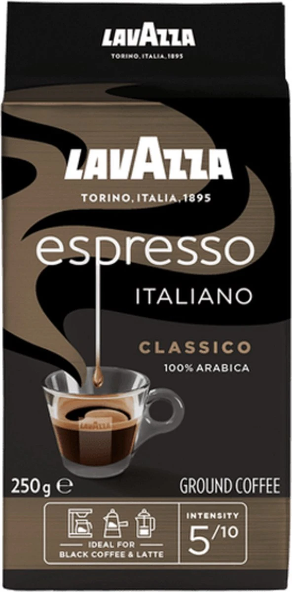Lavazza Espresso Italiano Classico Gemalen / Filterkoffie - 8 X 250 Gram 8 Lavazza Espresso Italiano Classico Gemalen / Filterkoffie - 8 X 250 Gram - Afbeelding 6