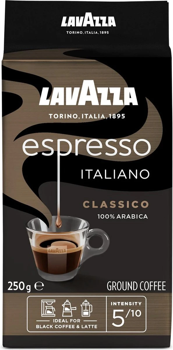 Lavazza Espresso Italiano Classico Gemalen / Filterkoffie - 8 X 250 Gram 6 Lavazza Espresso Italiano Classico Gemalen / Filterkoffie - 8 X 250 Gram - Afbeelding 4