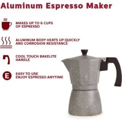 6-Cup Aluminum Espresso Maker 37 6-Cup Aluminum Espresso Maker -Koffieproducten 6 Cup Aluminum Espresso Maker 17