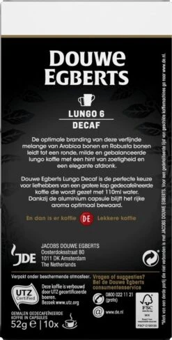 Douwe Egberts Lungo Decaf Koffiecups - Intensiteit 6/12 - 10 X 10 Capsules 14 Douwe Egberts Lungo Decaf Koffiecups - Intensiteit 6/12 - 10 X 10 Capsules -Koffieproducten 607x1200 3