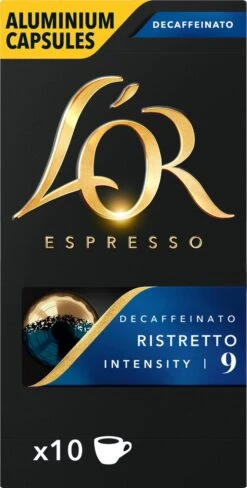 L'OR Espresso Ristretto Decaffeinato - Intensiteit 9/12 - 10 X 10 Capsules -Koffieproducten 607x1200 7