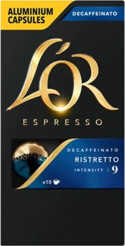 L'OR Espresso Ristretto Decaffeinato - Intensiteit 9/12 - 10 X 10 Capsules -Koffieproducten 611x1200 1